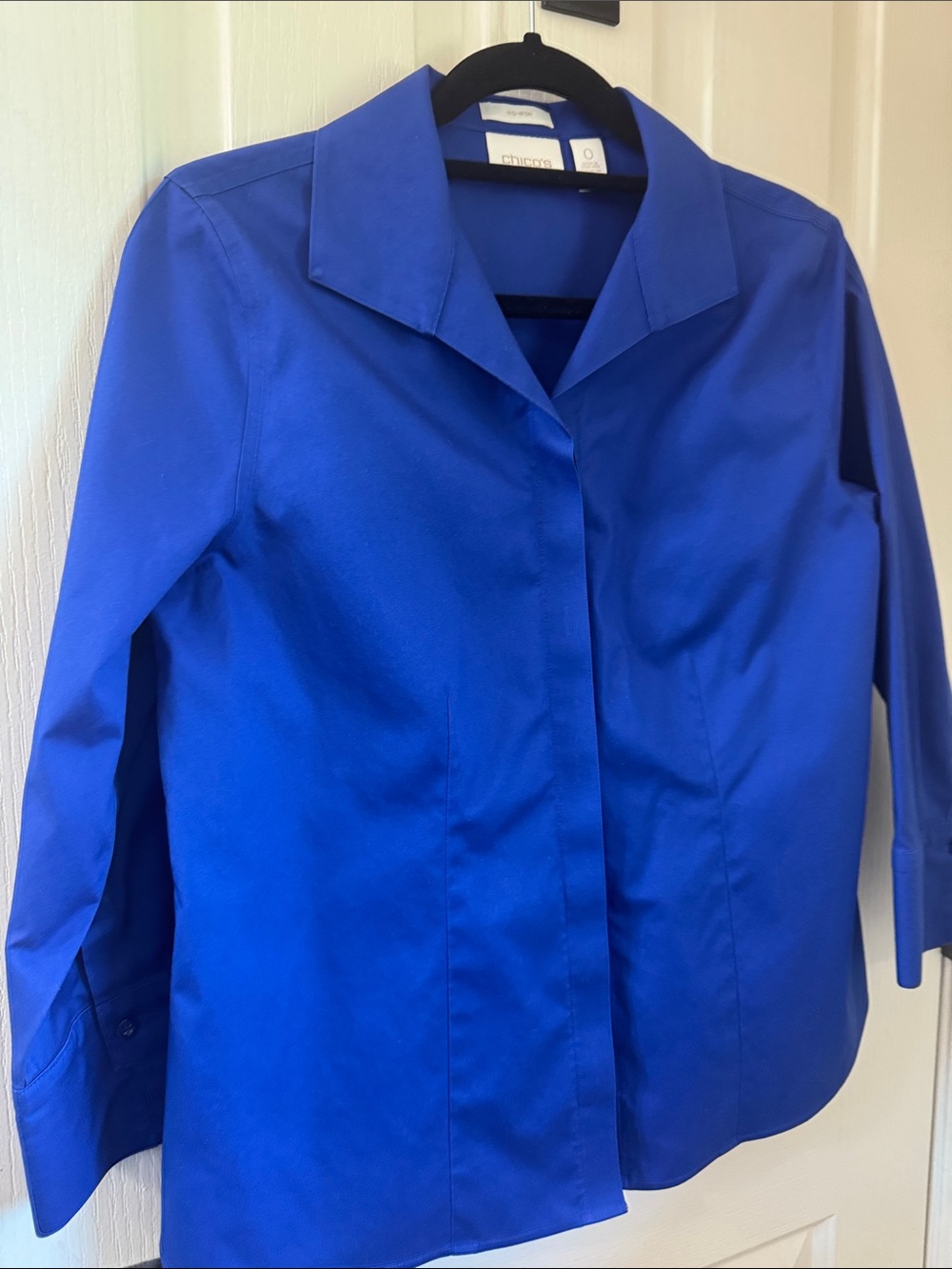 Chico's Vibrant Cobalt Blue Button-Front Shirt